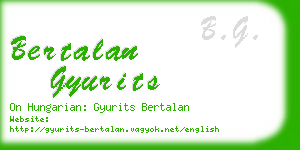 bertalan gyurits business card